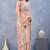 Peach floral embroidered work designer net saree sari