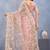 Peach floral embroidered work designer net saree sari