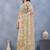 Light yellow floral embroidered work designer net saree sari