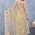 Light yellow floral embroidered work designer net saree sari