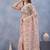 Pink floral embroidered work designer net saree sari
