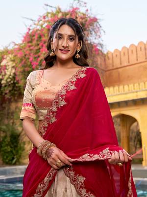 Festive Zari Weaving Kota Lehenga Choli Set with Rich Paithani Border 2