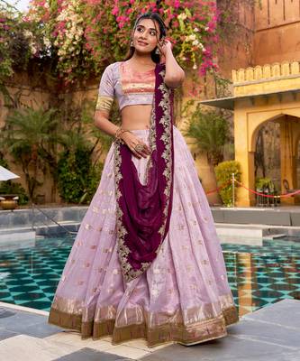 Festive Zari Weaving Kota Lehenga Choli Set with Rich Paithani Border 1