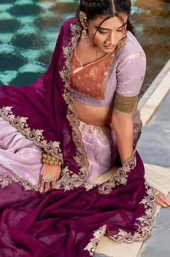 Festive Zari Weaving Kota Lehenga Choli Set with Rich Paithani Border