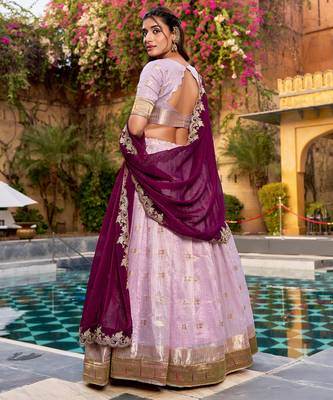 Festive Zari Weaving Kota Lehenga Choli Set with Rich Paithani Border 3