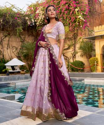 Festive Zari Weaving Kota Lehenga Choli Set with Rich Paithani Border 4