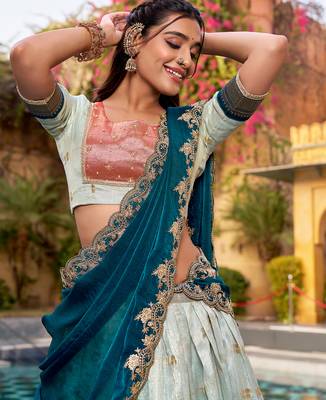 Festive Zari Weaving Kota Lehenga Choli Set with Rich Paithani Border 2