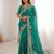 Green Designer Fancy Embroidered Floral Border Saree