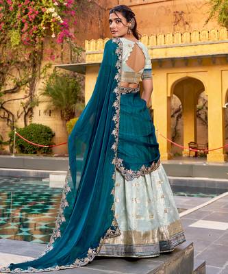 Festive Zari Weaving Kota Lehenga Choli Set with Rich Paithani Border 3