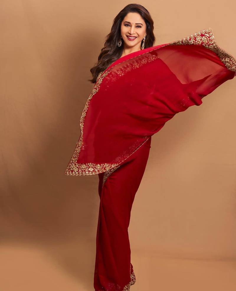 Red Designer Fancy Embroidered Border Saree