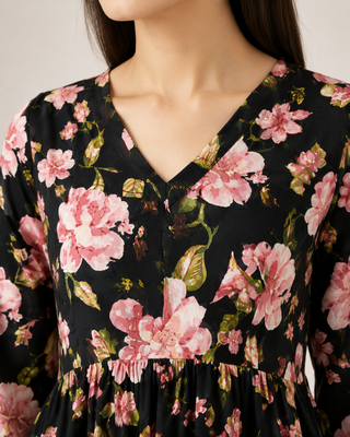 floral printed short kurti for women | cotton blend a-line tunic top 2
