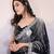 Black Designer Fancy Sequins Embroidered Saree