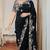 Black Designer Fancy Floral Embroidered Border Saree