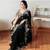 Black Designer Fancy Floral Embroidered Border Saree