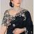 Black Designer Fancy Floral Embroidered Border Saree