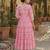 Pink floral printed cotton midi dress