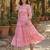 Pink floral printed cotton midi dress