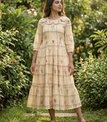 floral printed cotton midi dress