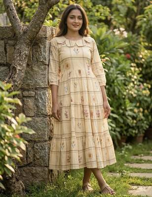 floral printed cotton midi dress 2