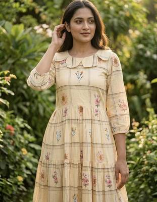 floral printed cotton midi dress 3