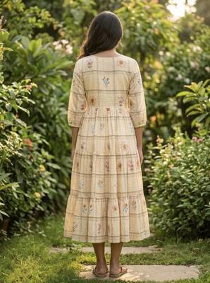 floral printed cotton midi dress 4