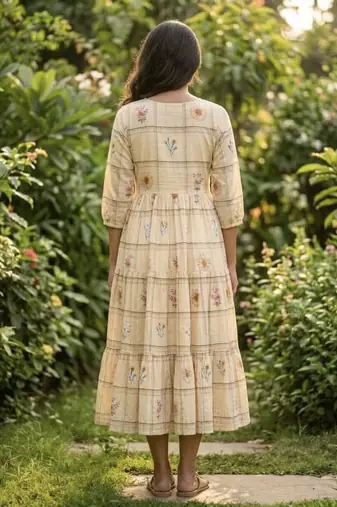 floral printed cotton midi dress