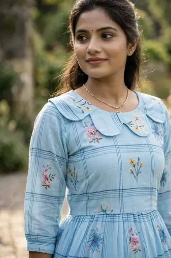 floral printed cotton midi dress