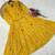 Yellow floral printed cotton midi dress