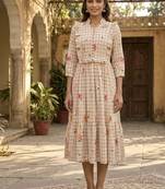 floral printed cotton midi dress