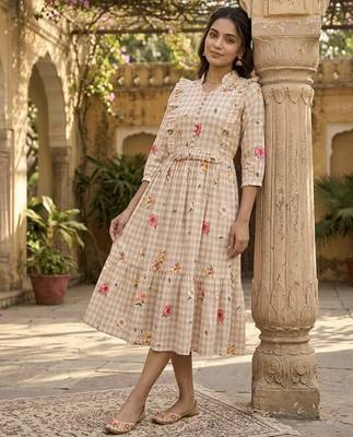 floral printed cotton midi dress 2