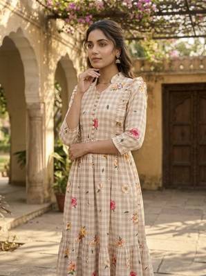 floral printed cotton midi dress 3