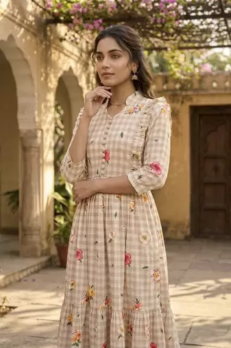 floral printed cotton midi dress