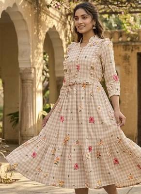 floral printed cotton midi dress 4