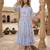 Sky blue floral printed cotton midi dress
