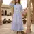 Sky blue floral printed cotton midi dress