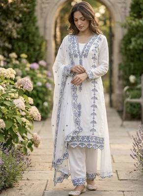 White Kurta bottom with dupatta dupatta 2