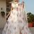 white organza printed lehenga choli with dupatta