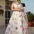white organza printed lehenga choli with dupatta