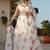 white organza printed lehenga choli with dupatta