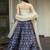 blue art silk printed lehenga choli with dupatta