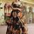 black organza printed lehenga choli with dupatta