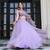 lavender organza printed lehenga choli with dupatta