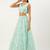 blue net embroidered lehenga choli with dupatta