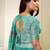 turquoise organza printed lehenga choli with dupatta