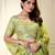 parrot green organza printed lehenga choli with dupatta