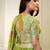 parrot green organza printed lehenga choli with dupatta