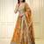 orange organza printed lehenga choli with dupatta