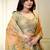 orange organza printed lehenga choli with dupatta
