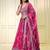 pink organza printed lehenga choli with dupatta