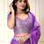 purple organza printed lehenga choli with dupatta